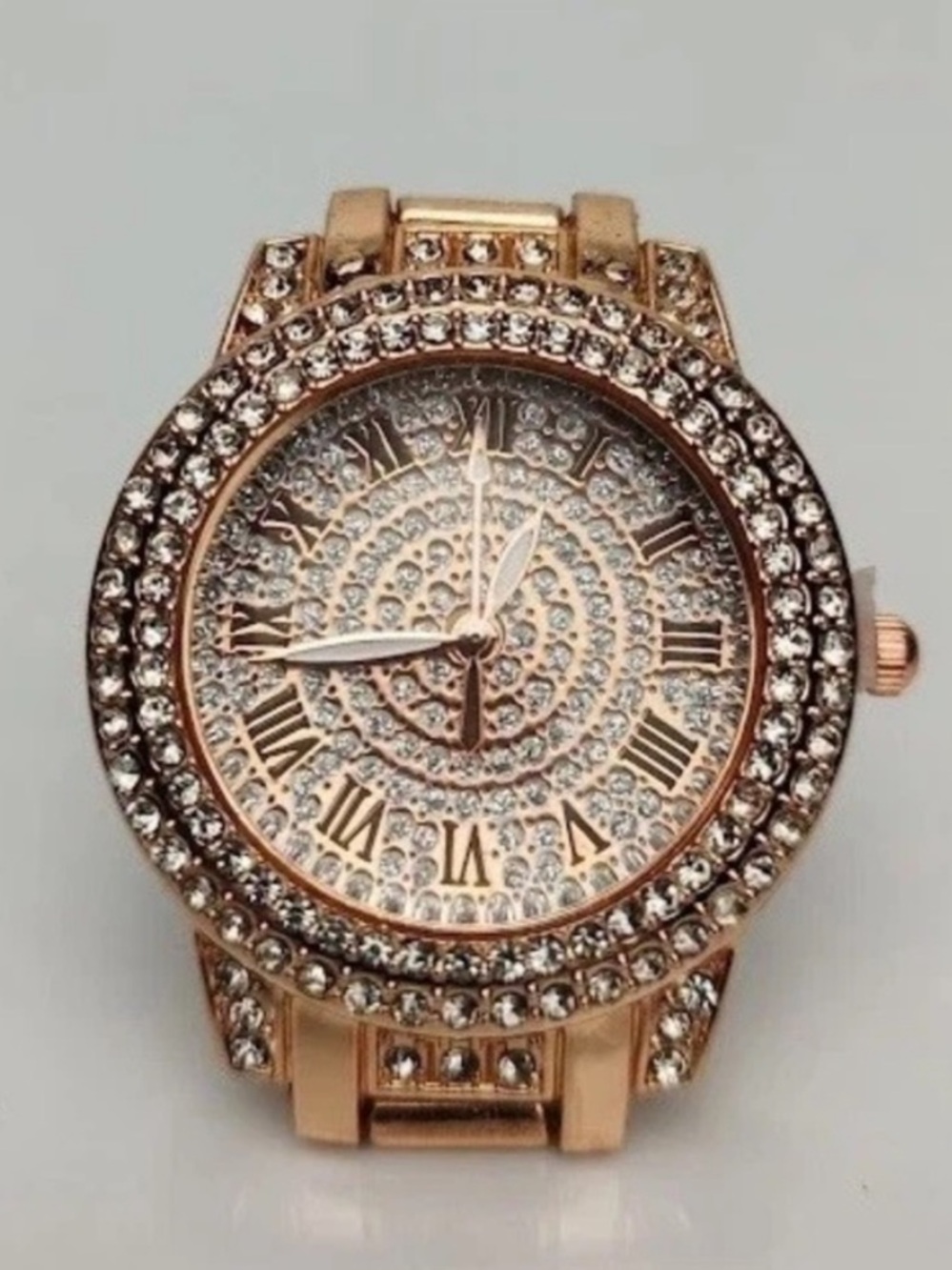 Women's Sparkling Rose Golden Adorned Quartz Watch with Roman Numeral Dial - Picture 7 of 8